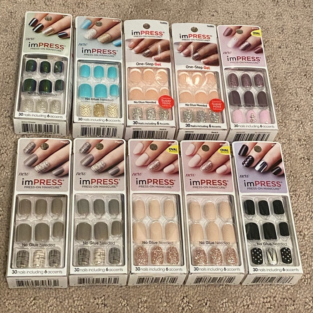 10 brand new sets of Impress Nails